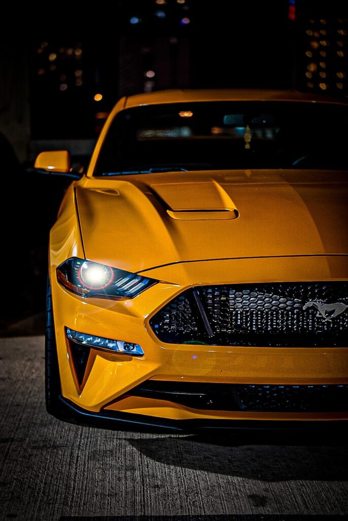 car, car wallpapers, mustang, vehicle, automobile, auto, street, city, urban, night